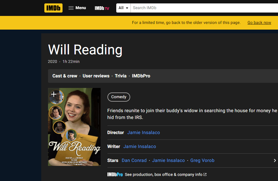will reading imdb